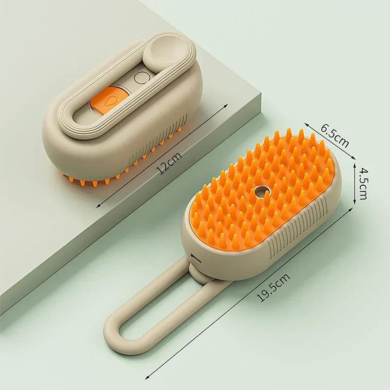 3 In 1 Electric Cat Hair Brush With Steam Spray Massage