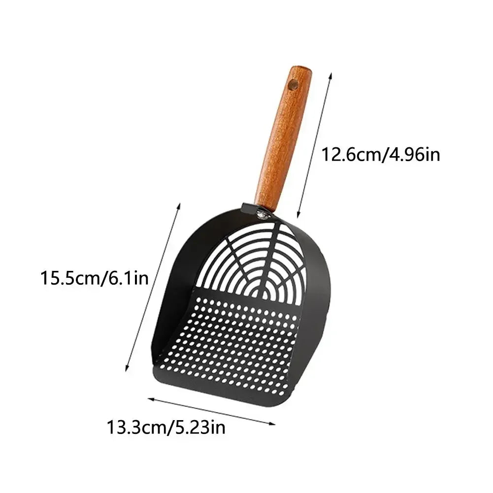 Sturdy Steel Cat Litter Scoop With Long Handle For Easy Cleanup