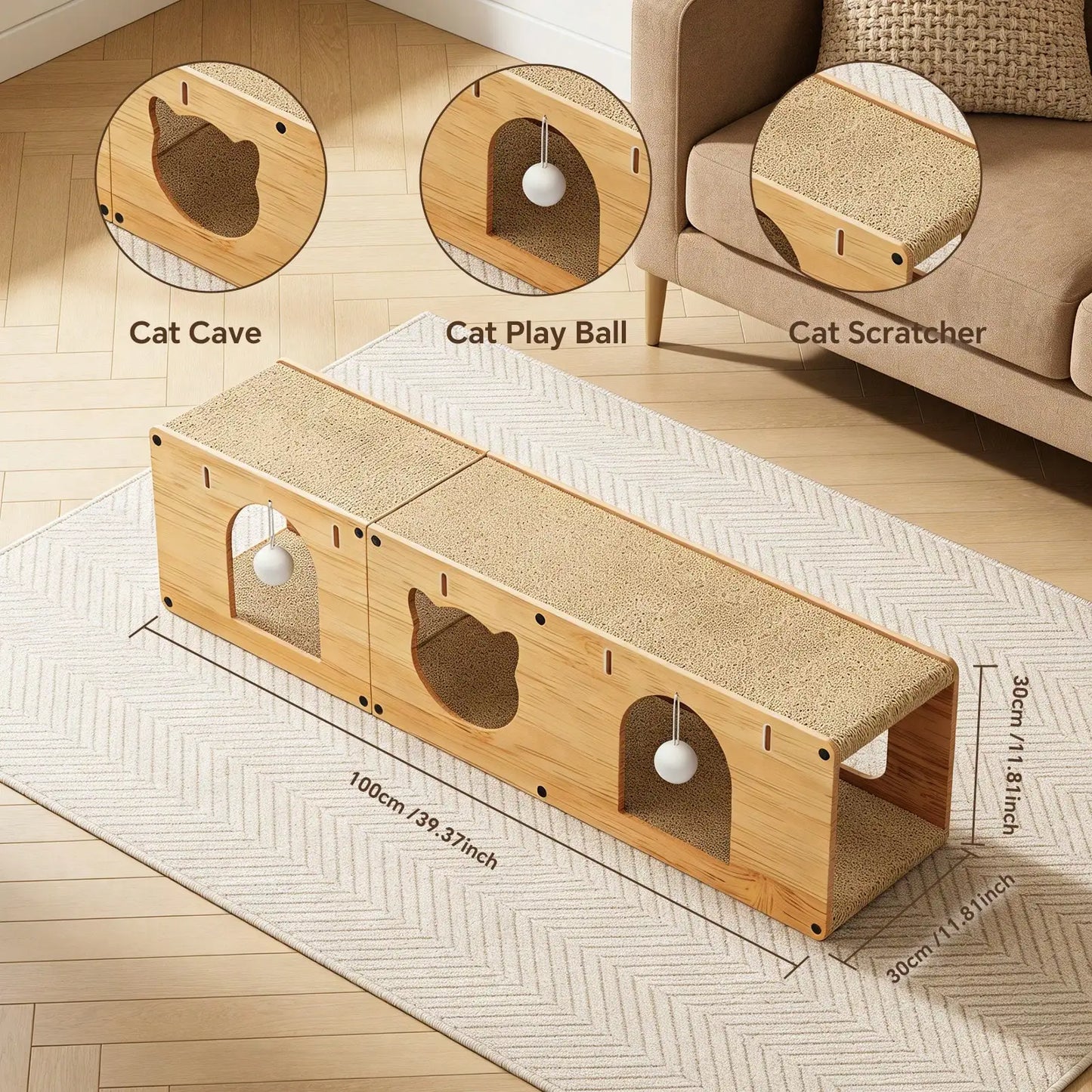 Cardboard Cat Scratcher House,  Corrugated Cat Scratcher For Indoor Cats, Extra Large Scratching Board Pad