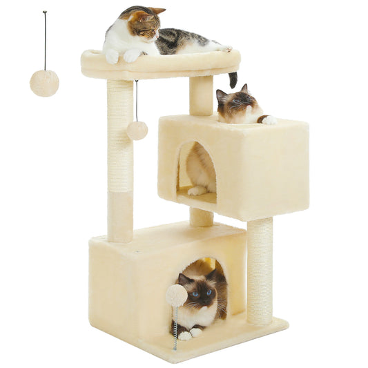 Pawz Road Three Tier Cat Tree Featuring Sisal Scratching Posts