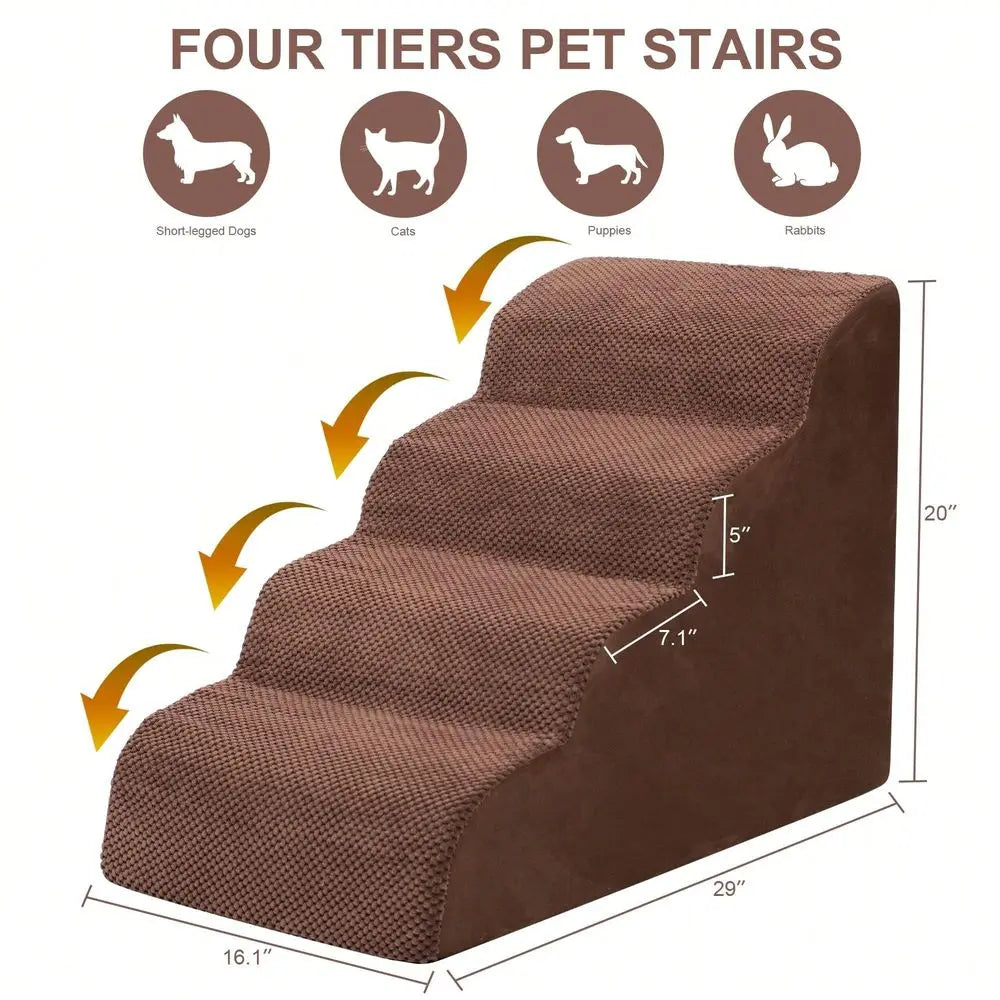 Soft Foam Pet Steps For Small Dogs Extra Wide Non Slip Ramp