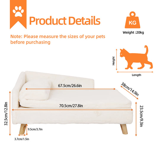 BINGOPAW Waterproof Pet Sofa Bed Raised Lounger Plush Cover