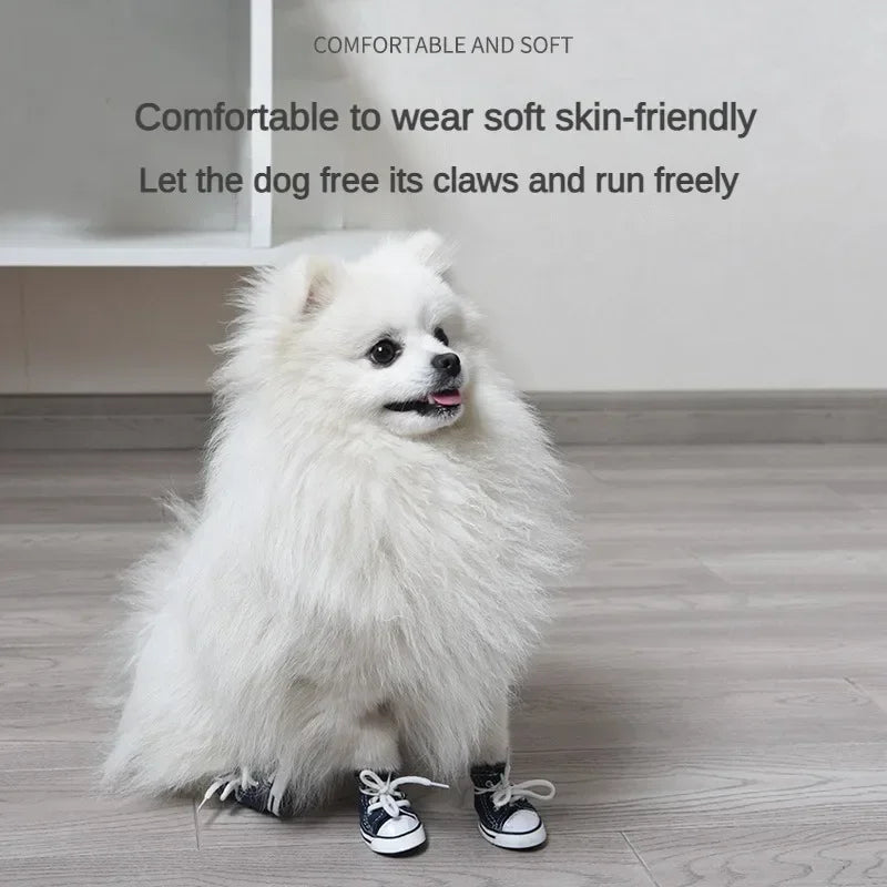 Pet Non Slip Denim Canvas Shoes For Dogs And Cats Universal Outdoor Breathable