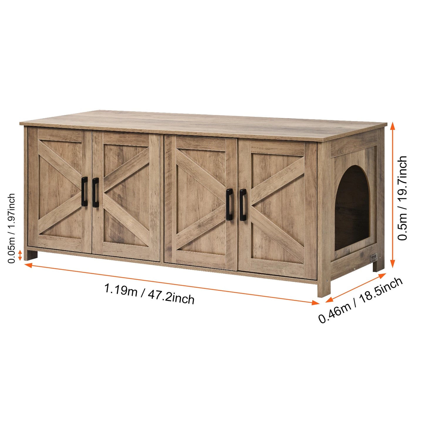 Cat Litter Box Enclosure Cabinet For Two Cats, Hidden Wooden Design