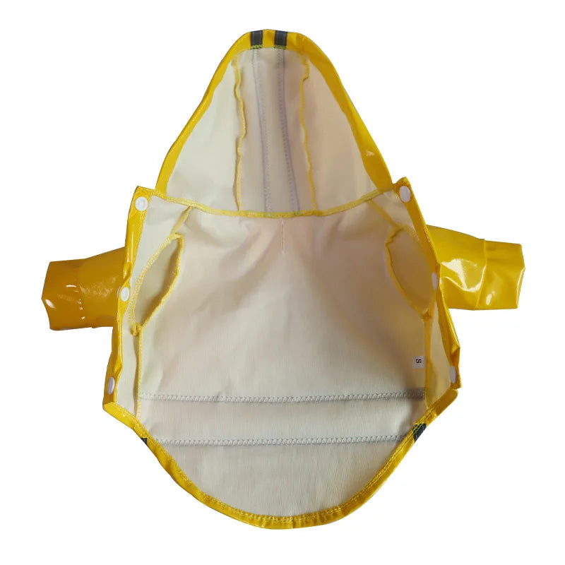 Waterproof PU Dog Raincoat With Reflective Safety Hood