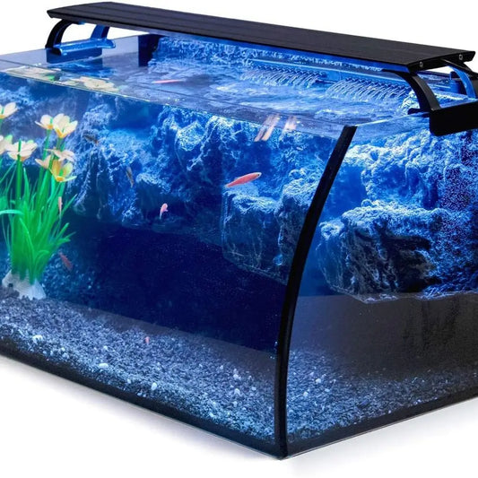 LED Glass Aquarium Starter Kit With 7W Filter Pump And 18W LED Light