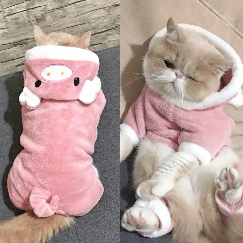 Cozy Fleece Dog And Cat Jumpsuit Coat For Small Pets