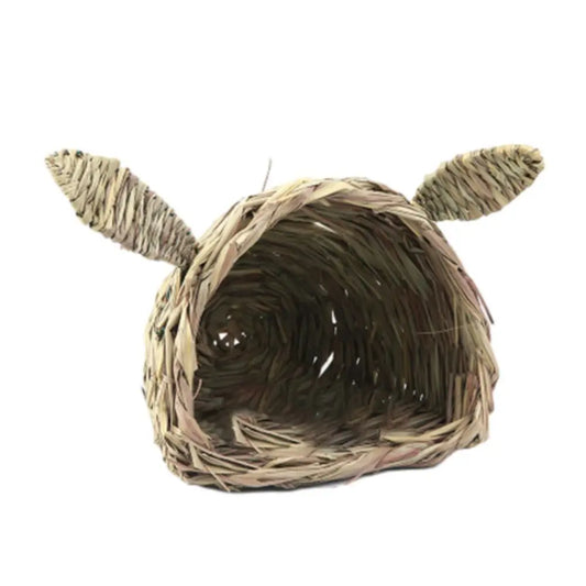 Bunny Grass Nest Bite Resistant Handwoven Straw Tunnel For Pets